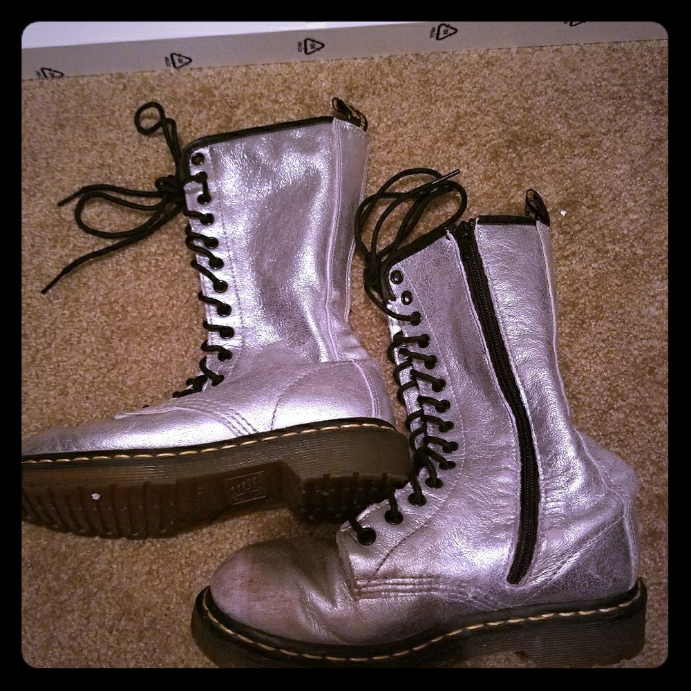 Retro Silver Doc Marten Boots